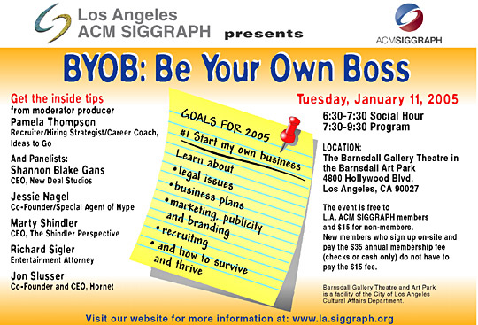 BYOB: Be Your Own Boss postcard